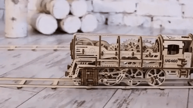 This Complex Wooden Train Set Is Modeled After Steam Locomotives